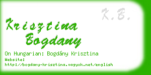 krisztina bogdany business card